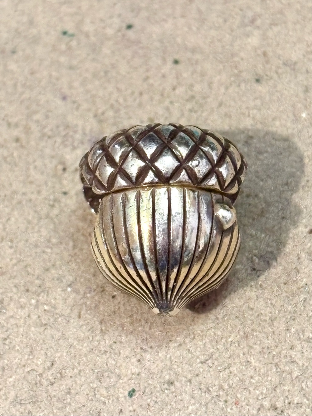 🎃Listing! Brighton Acorn Bead Silver w. crystal on top from Treasures Collection